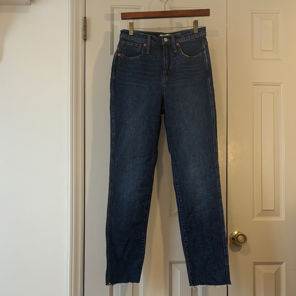 Madewell Dark Wash Stovepipe Full Length